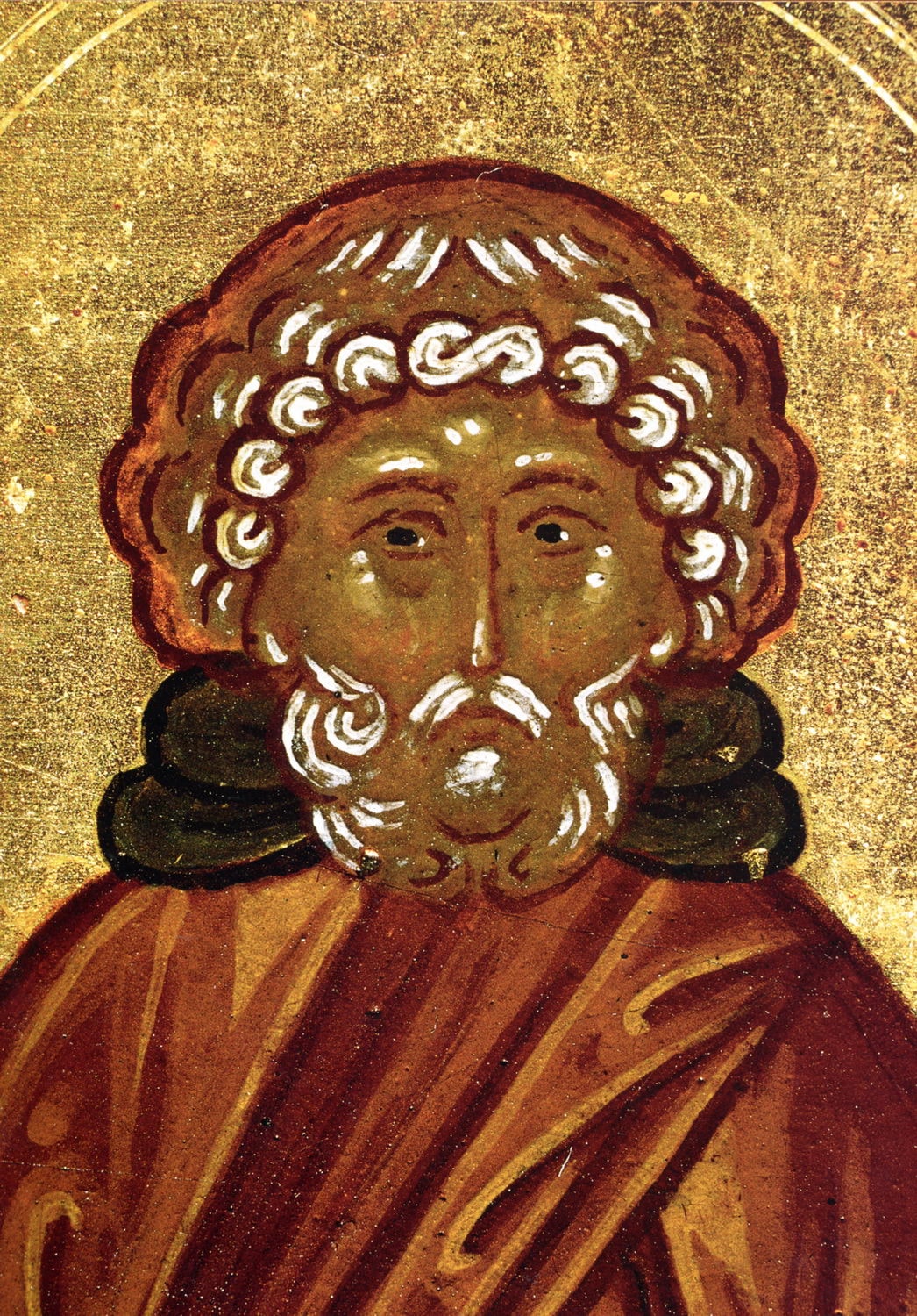Detail of a Russian icon of Saint Moses the Black